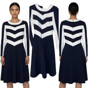 BCL Striped Dress with Color Blocks - Long Sleeve